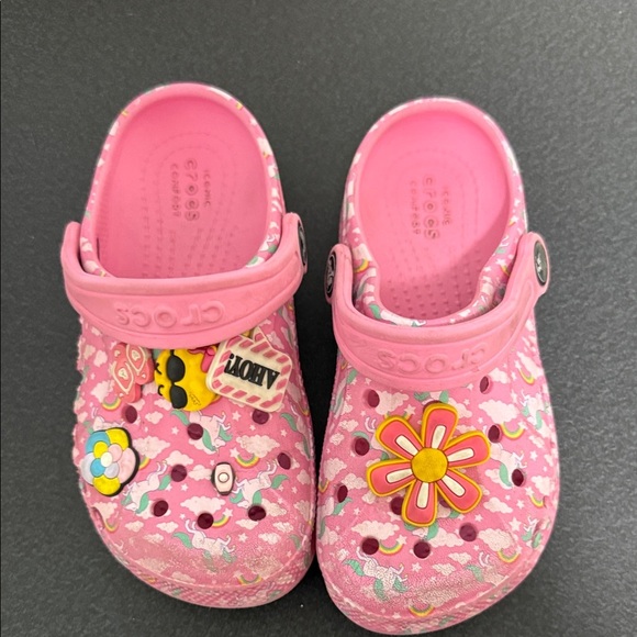 CROCS Pink Sandals with Customizable Charms - Picture 1 of 2